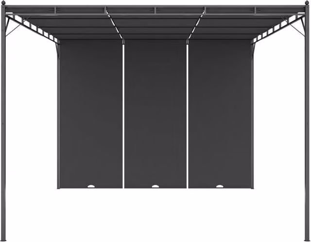 Berkfield Home Garden Gazebo with Side Curtain, Anthracite and Black, W: 400 cm, D: 300 cm, H: 225 cm – 1