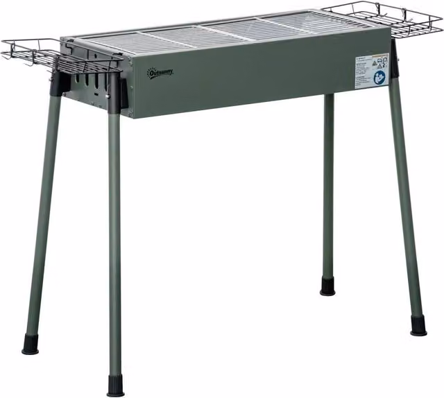 Rolipo Portable Charcoal BBQ Grill with Baskets and Hooks, Green – 1