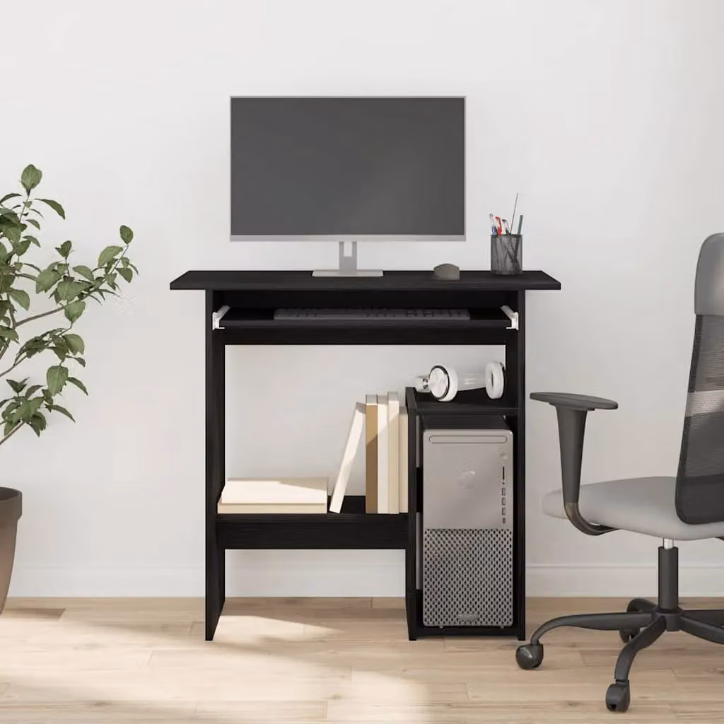 Berkfield Modern Writing Desk in Black Oak, W/D/H: 80 x 45 x 74 cm – 2
