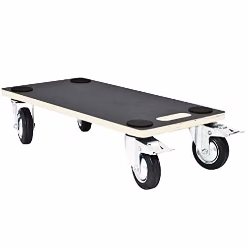 TekBox 4 Wheel Furniture Moving House Dolly in Black and Brown, W: 58 cm, D: 30 cm – 2