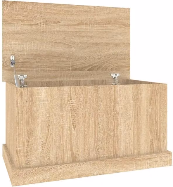 Berkfield Home Sonoma Oak Storage Box in Light Tan, W/D/H: 70 x 40 x 38 cm