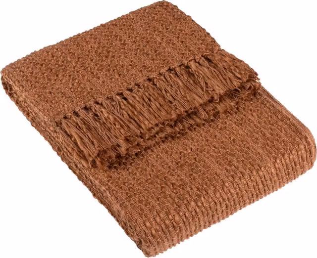 Morni Woven Tasselled Throw in Brown