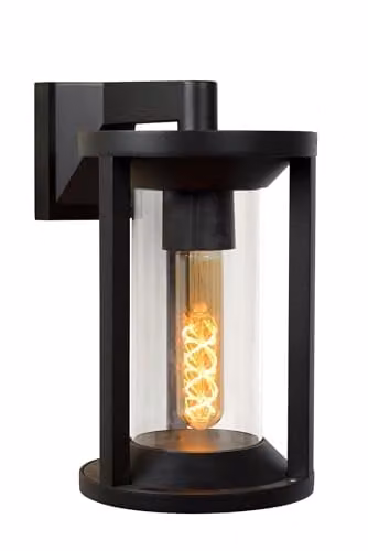 Lucide Cadix Dimmable Modern Outdoor Wall Light, Black, IP65, E27 – 1