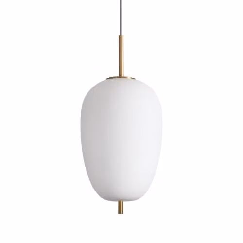 Netlighting Umile LED Globe Pendant Ceiling Light, White and Gold/Brass, 3000K, Diameter: 27 cm