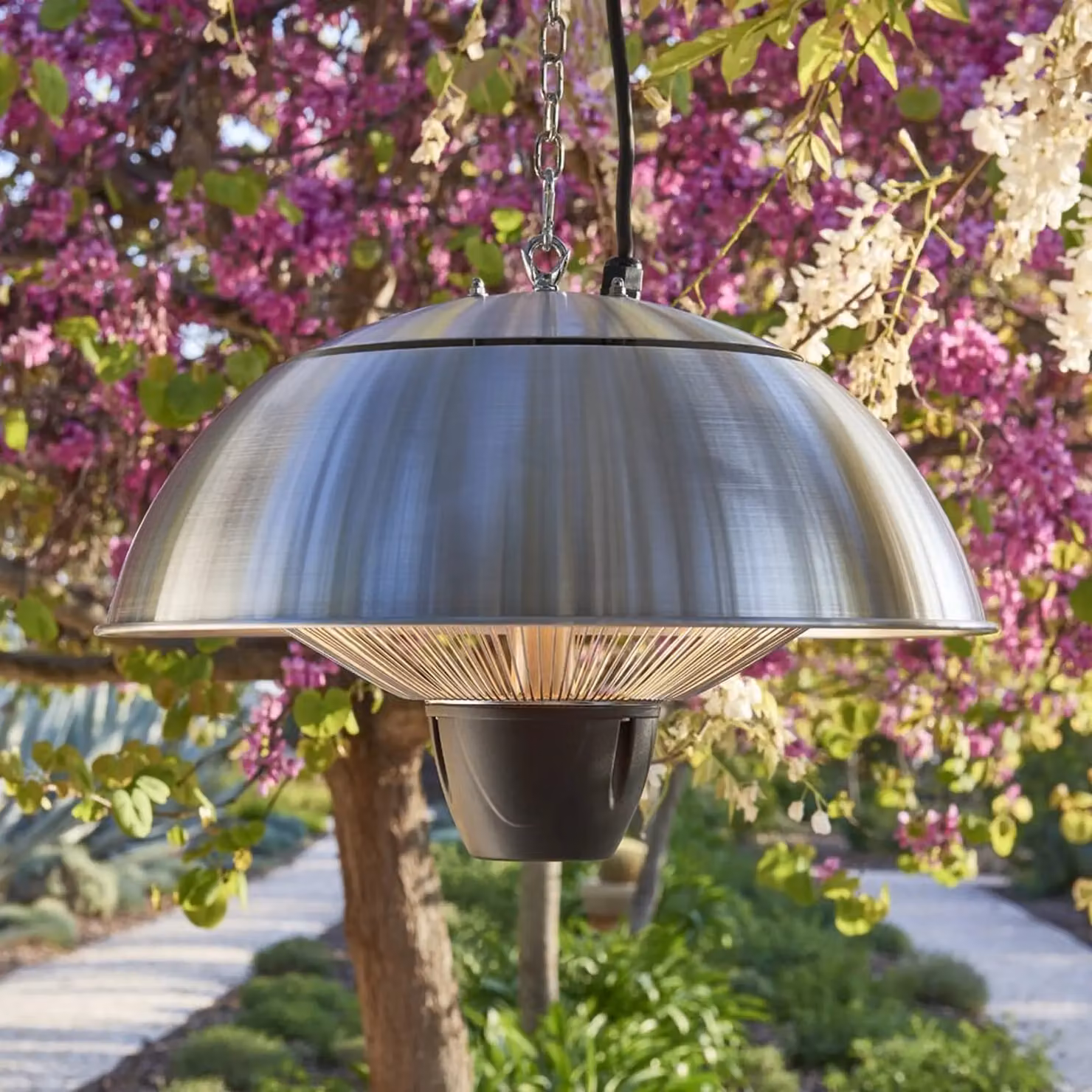 Primrose 1.5kW IP34 Infrared Hanging Patio Heater in Stainless Steel, Metallic Silver – 2