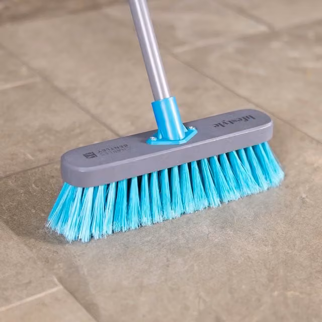 Charles Bentley Grey Indoor Wooden Broom with Synthetic Bristles