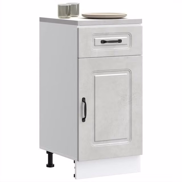 Berkfield Home Kalmar Kitchen Base Cabinet in Concrete Grey Matt Engineered Wood