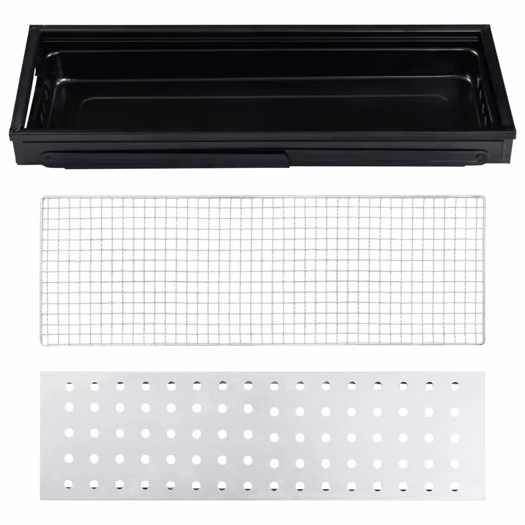 Berkfield Home Portable Steel Charcoal Camping BBQ Tabletop Grill, Black, W: 60 cm, D: 22.5 cm, H: 33 cm – 3
