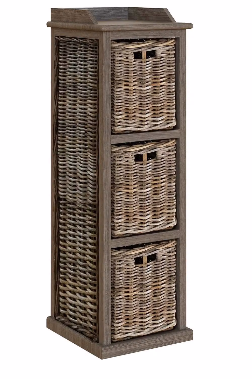 FWStyle 3 Drawer Kubu Rattan Storage Unit in Mahogany Brown – 2