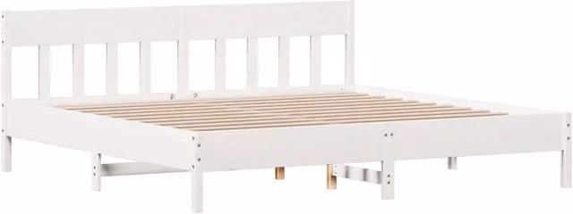 Berkfield Home Beautiful Super King Bed Frame in White Solid Pine, W/D/H: 180 x 200 x 185.5 cm – 1