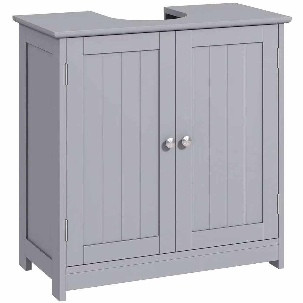 Wyld Haus Seseha Grey Under Sink Vanity Cupboard with Hinged Double Doors and Internal Shelves – 2