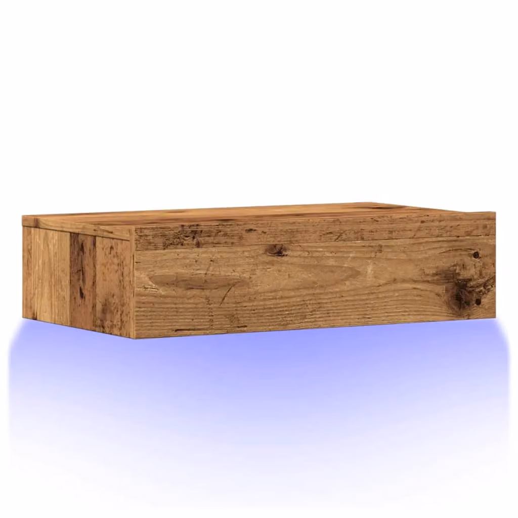 Berkfield Home TV Cabinet with LED Lights in Old Wood Brown, W: 60 cm, D: 35 cm, H: 15.5 cm – 2