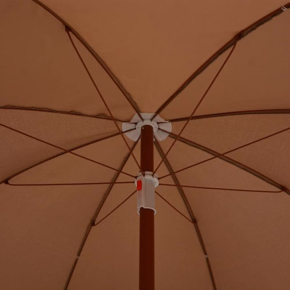 Berkfield Home Garden Parasol with Steel Pole, Beige, Diameter: 240 cm – 2