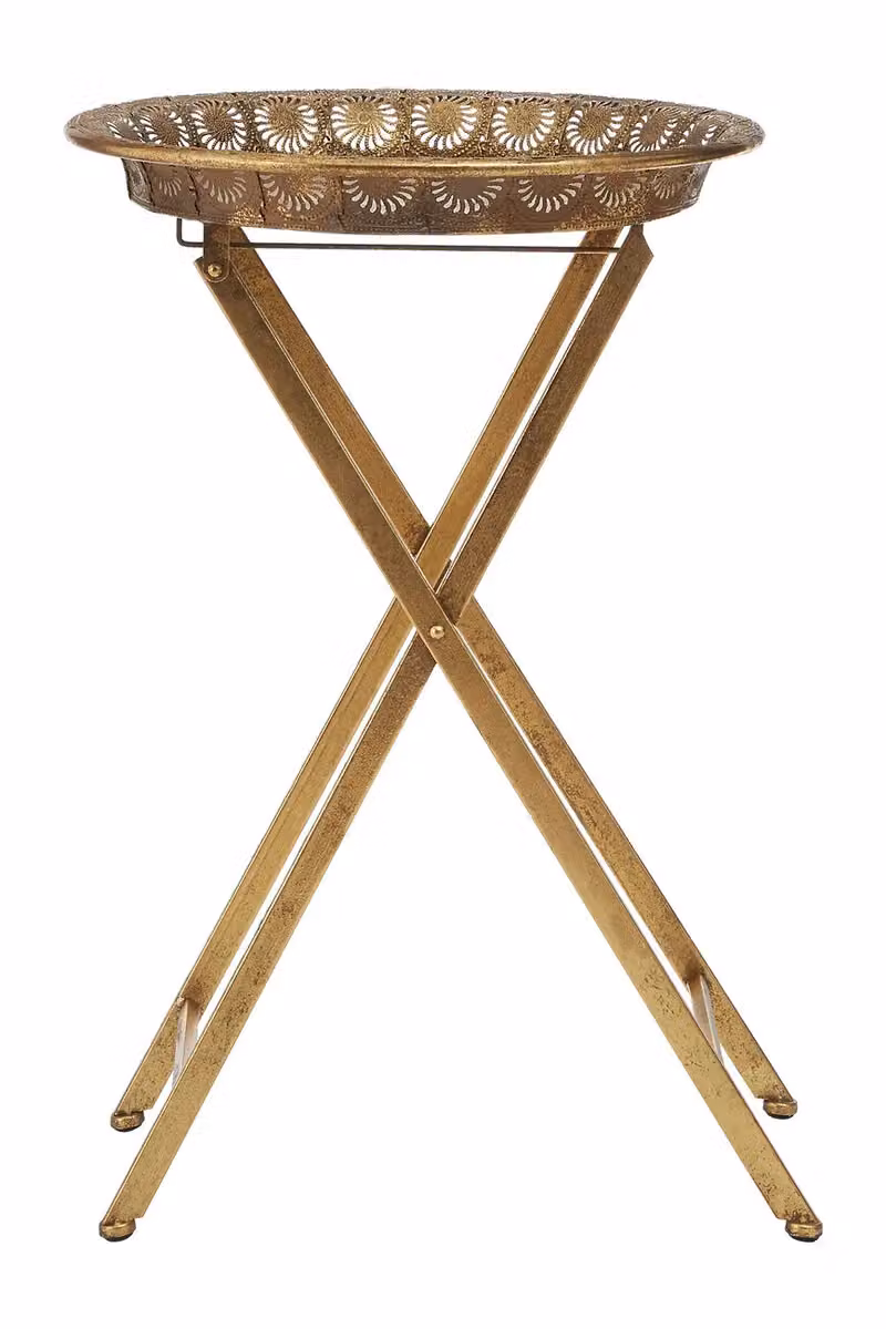 Orsina Folding Tray Table by Interiors by Premier in Gold, W/D/H: 44 x 44 x 64 cm – 3
