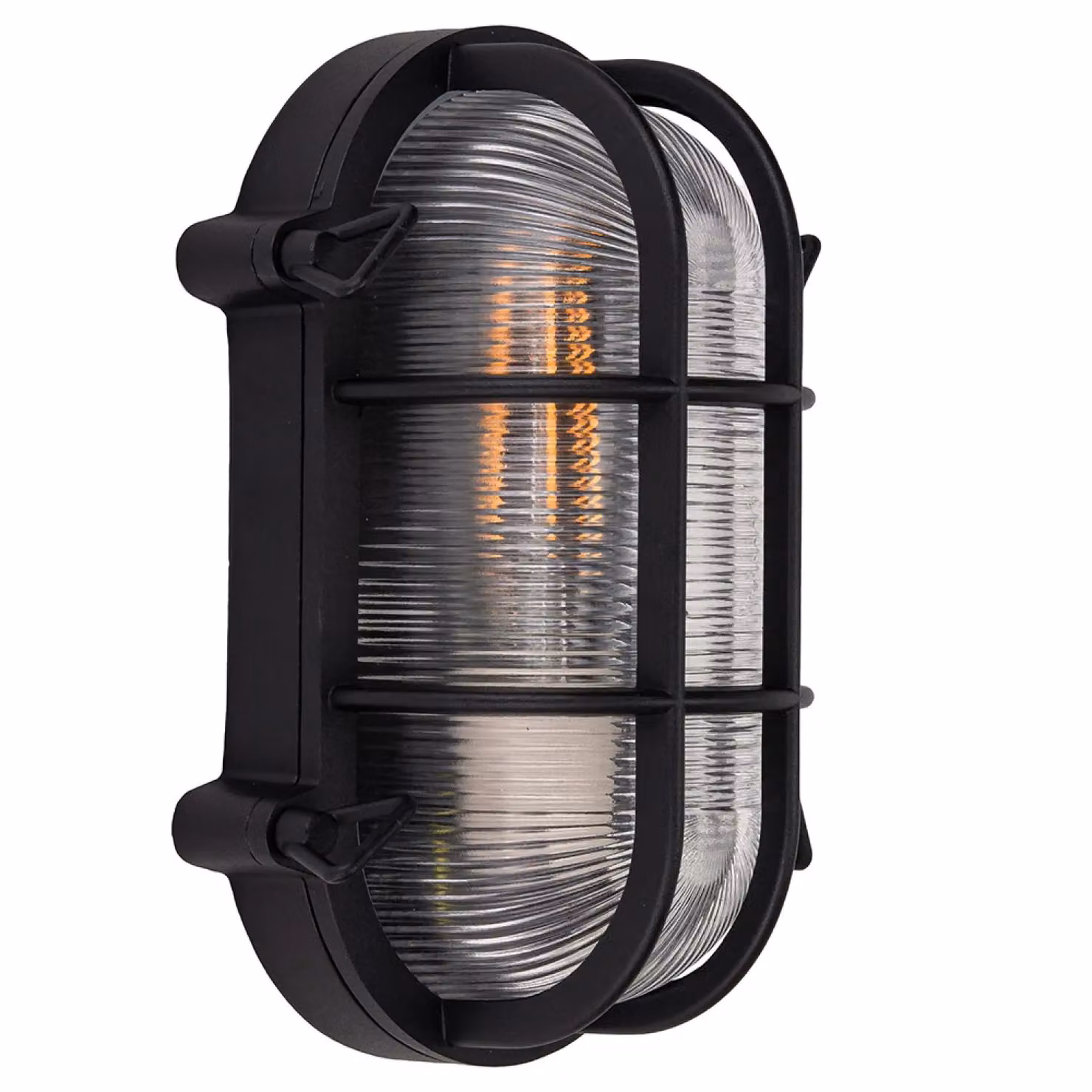 Happy Homewares Black Cast Aluminium Industrial Nautical Outdoor Bulkhead Wall Light – 3