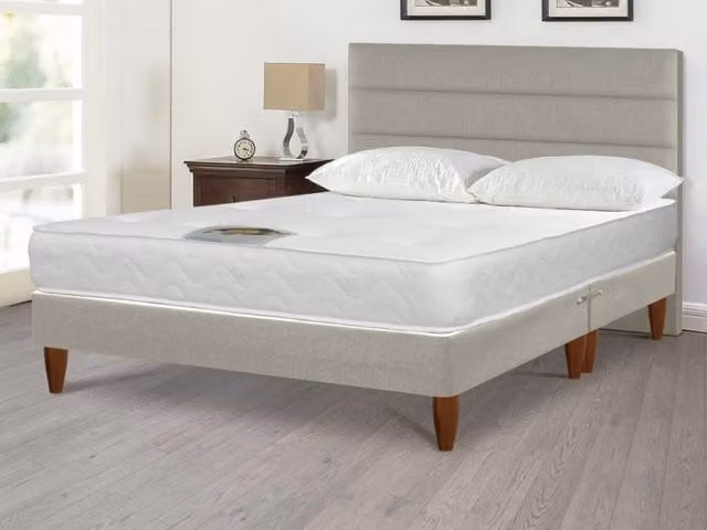 Deluxe Memory Elite Pocket 1000 Hybrid Divan Bed on Legs in Grey, W/D/H: 180 x 200 cm