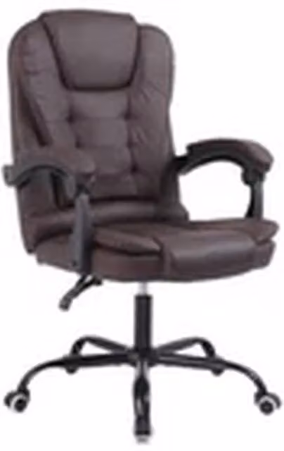 EONLION Brown Faux Leather Reclining Executive Office Chair with Armrests and 360 Degree Swivel