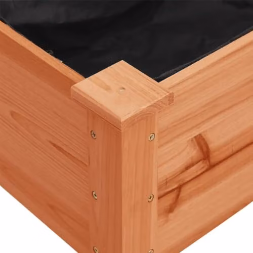 vidaXL Wheeled Planter with Liner in Brown Solid Wood, W: 71 cm, D: 37 cm, H: 80 cm – 3