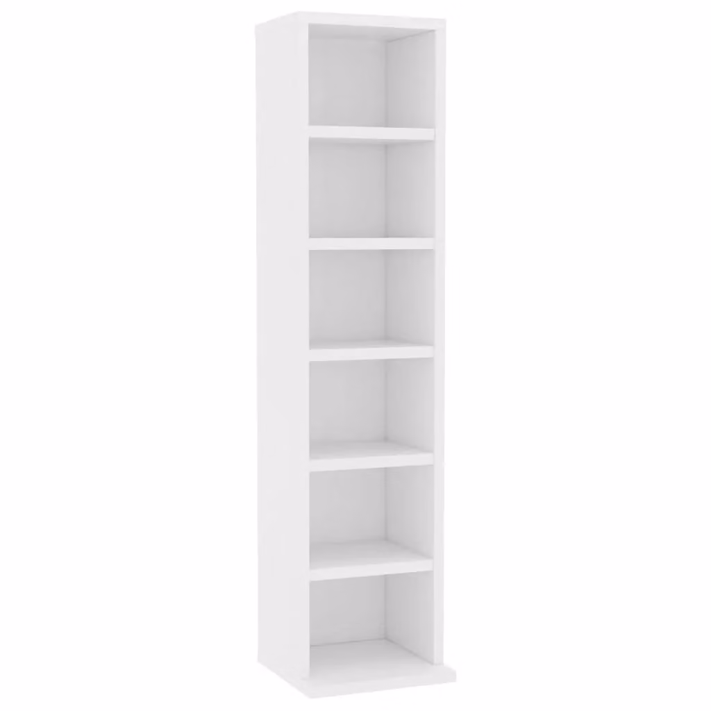 Berkfield Home White MDF CD Cabinet, W/D/H: 21 x 20 x 88 cm – 2