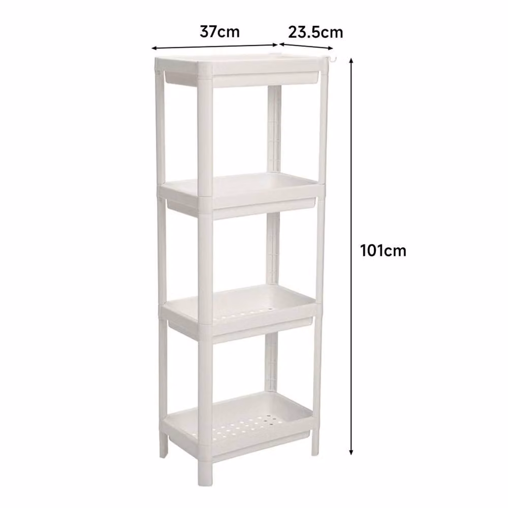 PAWNORA 4 Tier Freestanding Corner Shelf Organizer Rack in White – 2