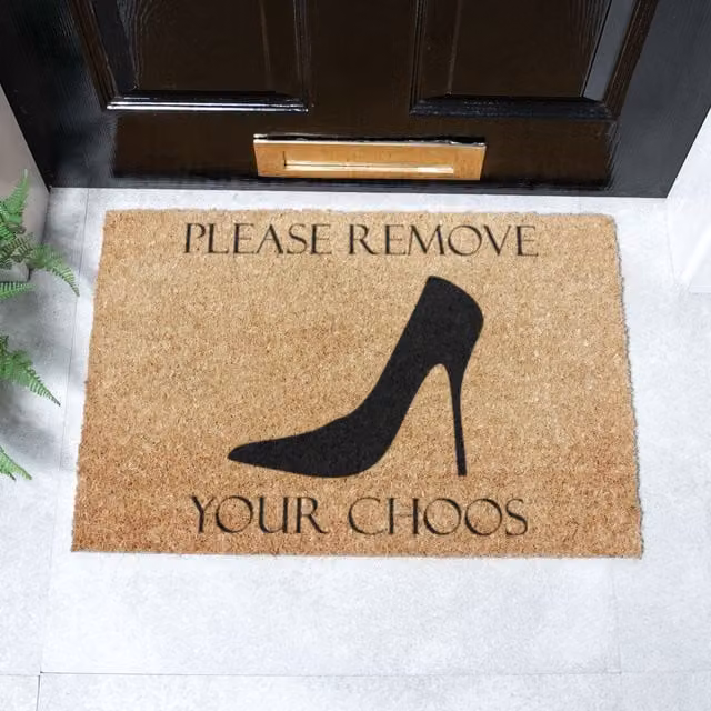 Artsy Mats Remove Your Choos Doormat in Black and Multicolour, W: 60 cm, D: 40 cm – 1