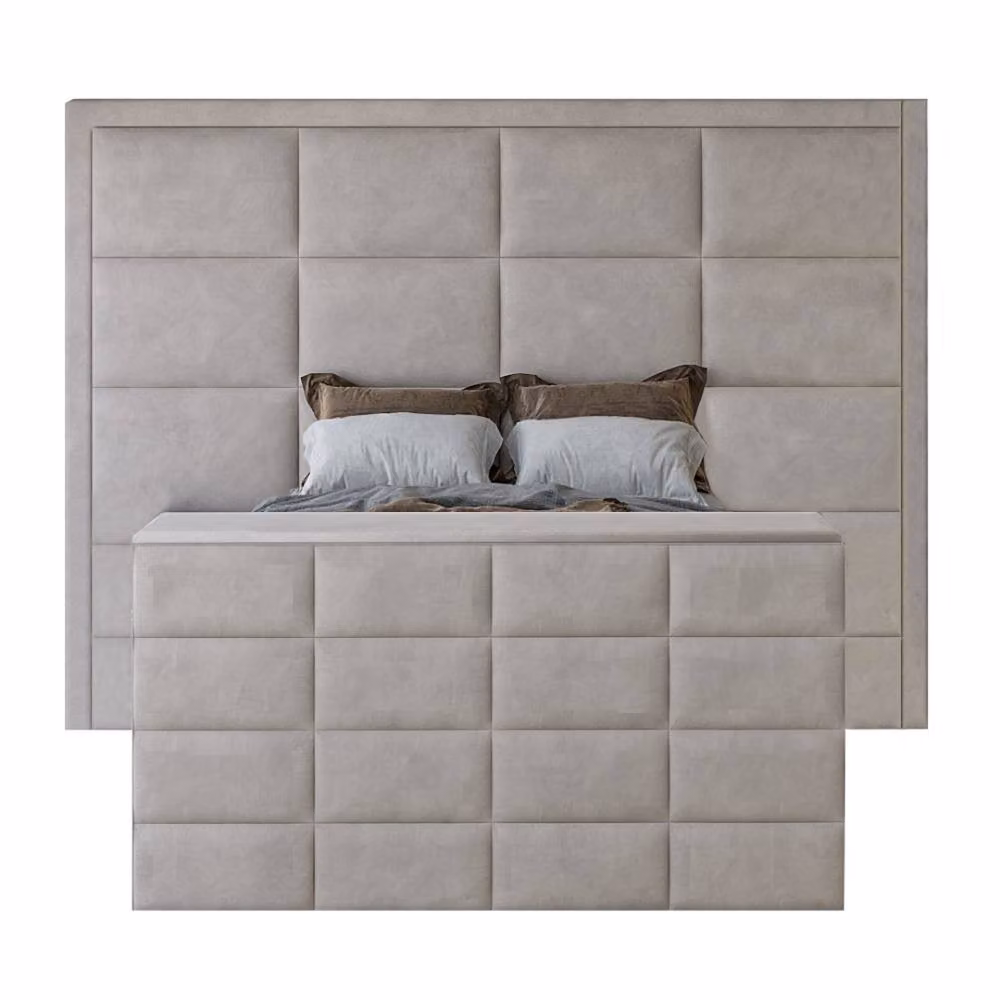 KDMD Copenhagen Upholstered Pebble Television Bed Frame in Light Sand, Super King Size – 3