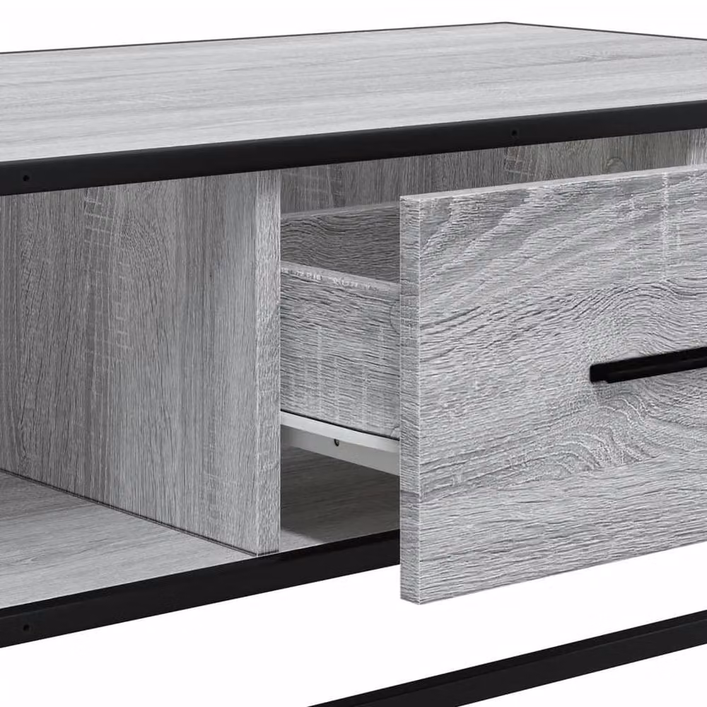 Berkfield Home Grey Sonoma Coffee Table in Engineered Wood, W/D/H: 100 x 57 x 35 cm – 3