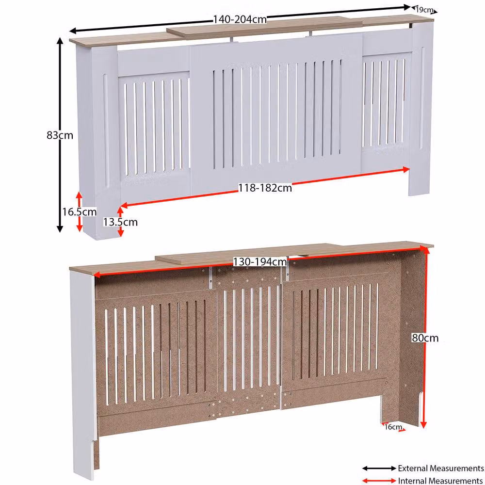 HD Designs Vida Designs Arlington Adjustable Radiator Cover in White – 2