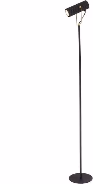 Happy Homewares Modern Adjustable Metal Floor Lamp in Black and Gold/Brass with GU10 LED Support