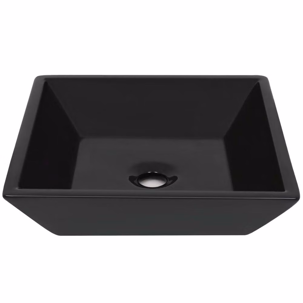 Berkfield Home Ceramic Square Basin, Black, W/D/H: 41.5 x 41.5 x 12 cm – 3