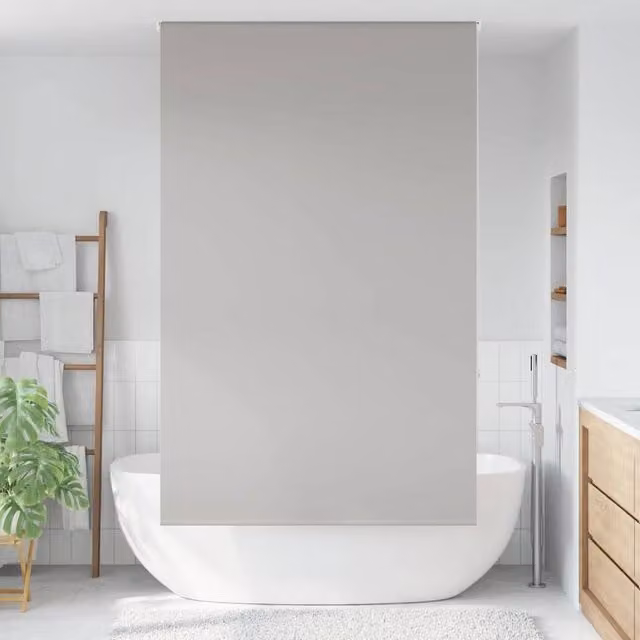 Berkfield Home Grey Opaque Shower Roller Blind, W: 130 cm, H: 240 cm