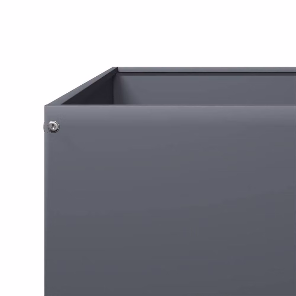 Berkfield Home Garden Steel Raised Bed in Anthracite Grey, W/D/H: 100 x 100 x 18.5 cm – 3