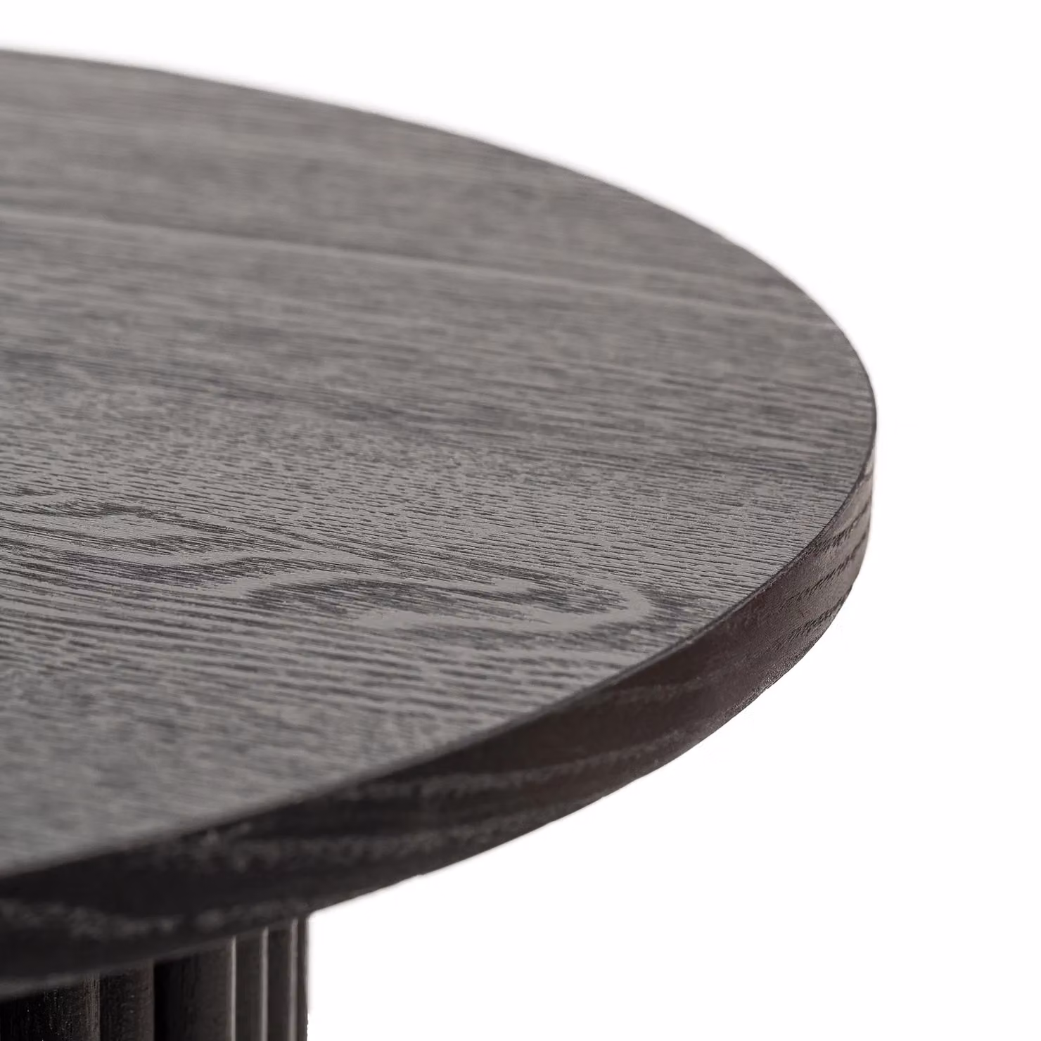 Nordlys Modern Round Wooden Side Table with Storage Tray in Black – 3