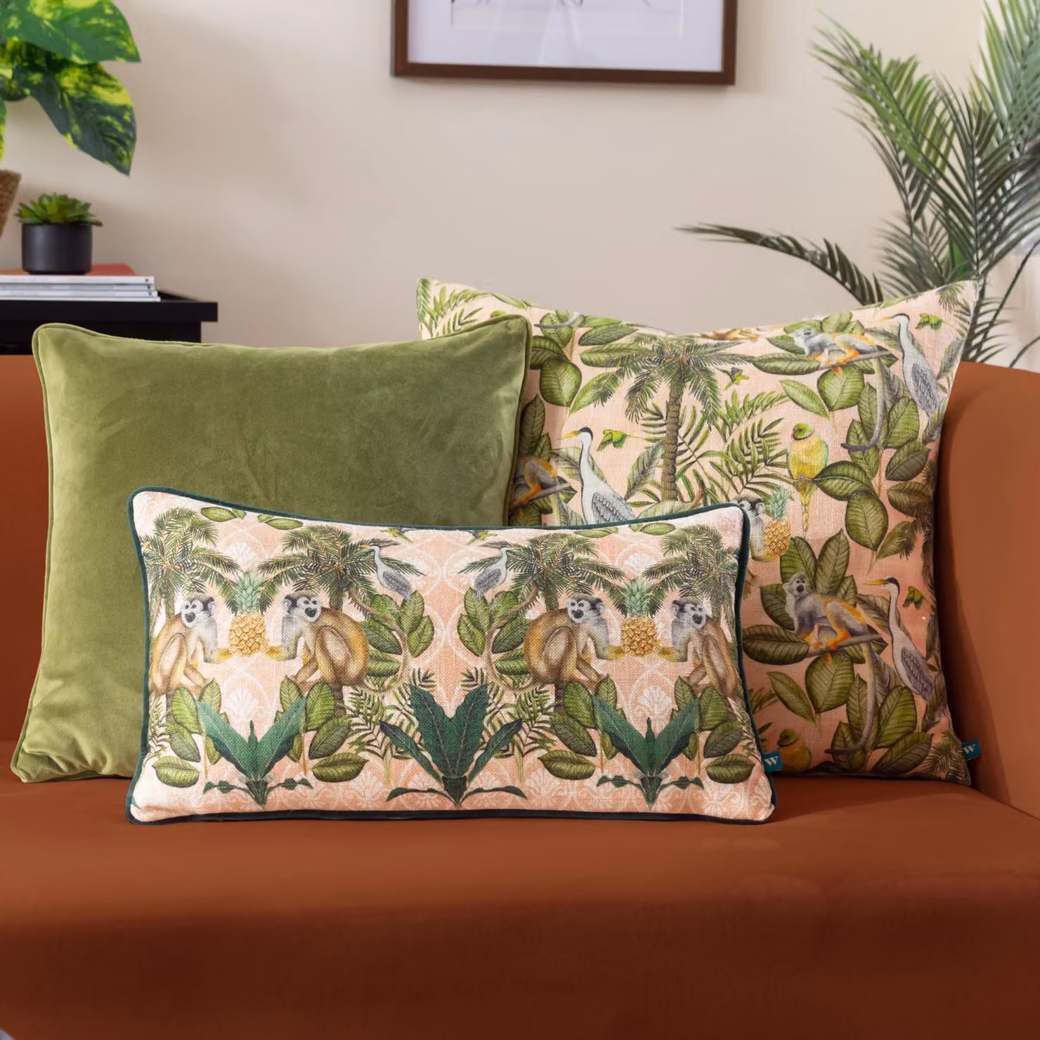 Wylder Tropics Valera Tomai Jungle Tropical Multicolour Square Cushion, W/D/H: 50 x 50 x 50 cm – 4