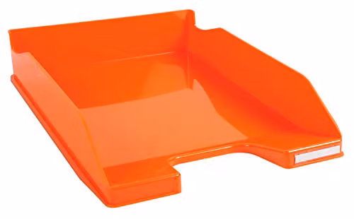 Exacompta Combo Midi 1-Tier A4 Letter Tray in Orange Glossy Plastic, W: 34.7 cm, D: 25.5 cm, H: 6.5 cm – 1