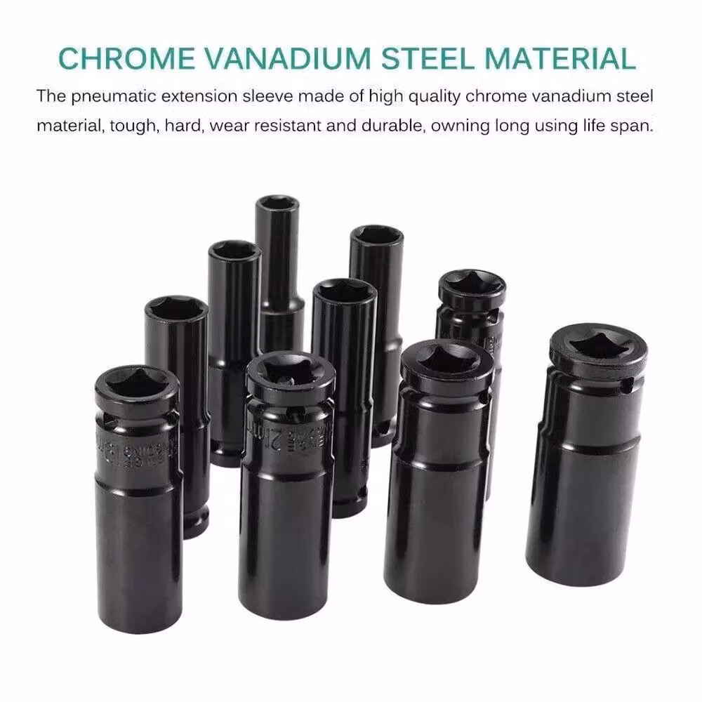 VOGREX 10 Piece Metric Thin Wall Long Reach Impact Socket Set in Black – 5