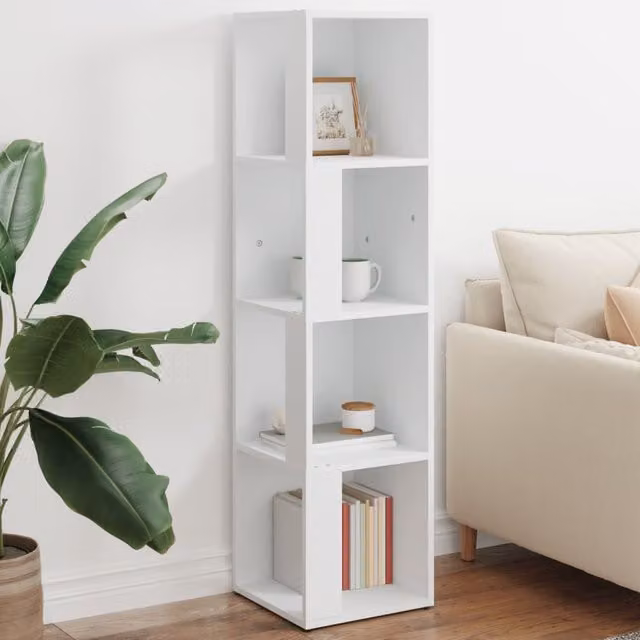 Berkfield Home White Corner Cabinet W/D/H: 33 x 33 x 132 cm – 1
