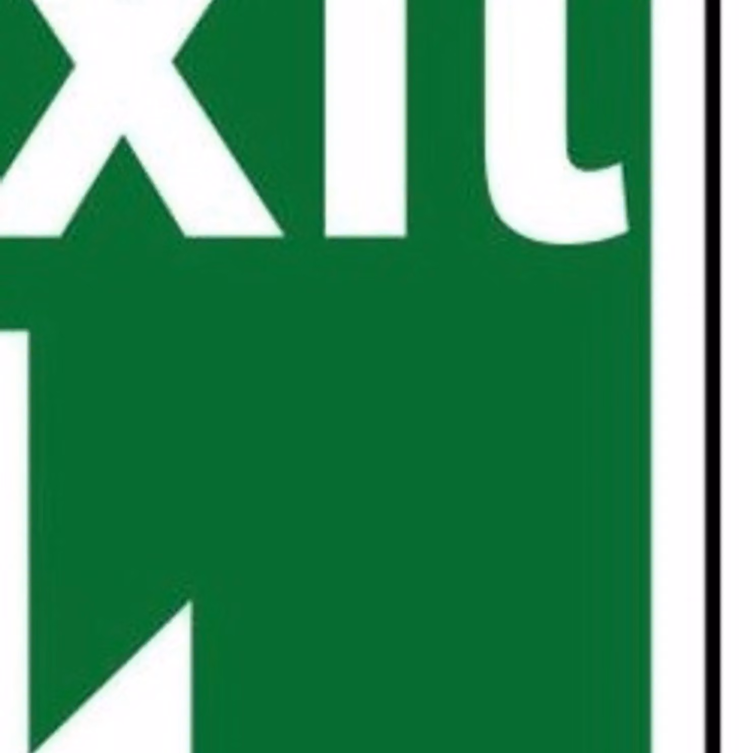 Scan Fire Exit Running Man Arrow Down PVC Sign, Green, W: 30 cm, H: 20 cm – 2
