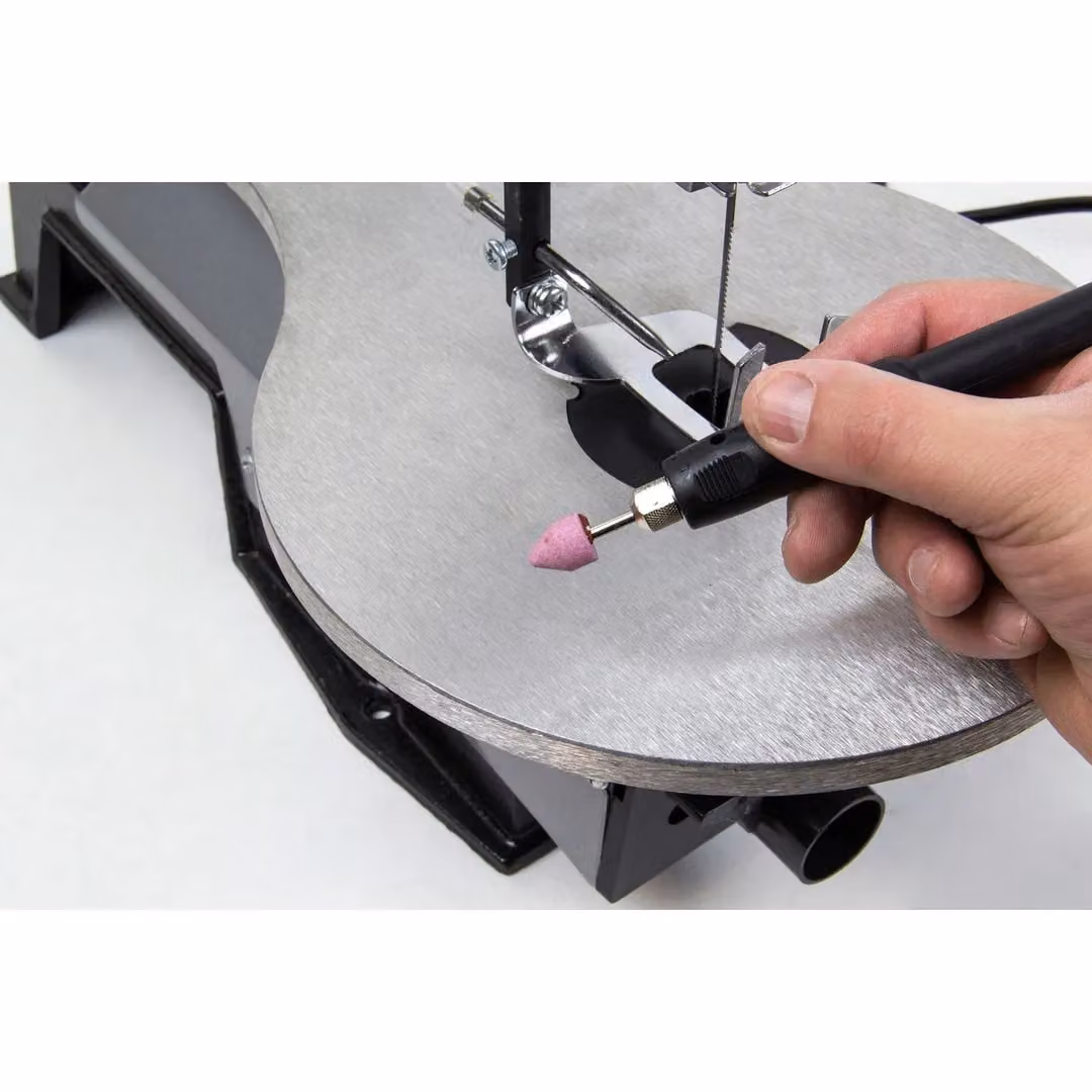SIP 16 Inch Flexi Drive Scroll Saw in Silver and Multicolour, Aluminium Benchtop Model, Height: 40.6 cm – 5
