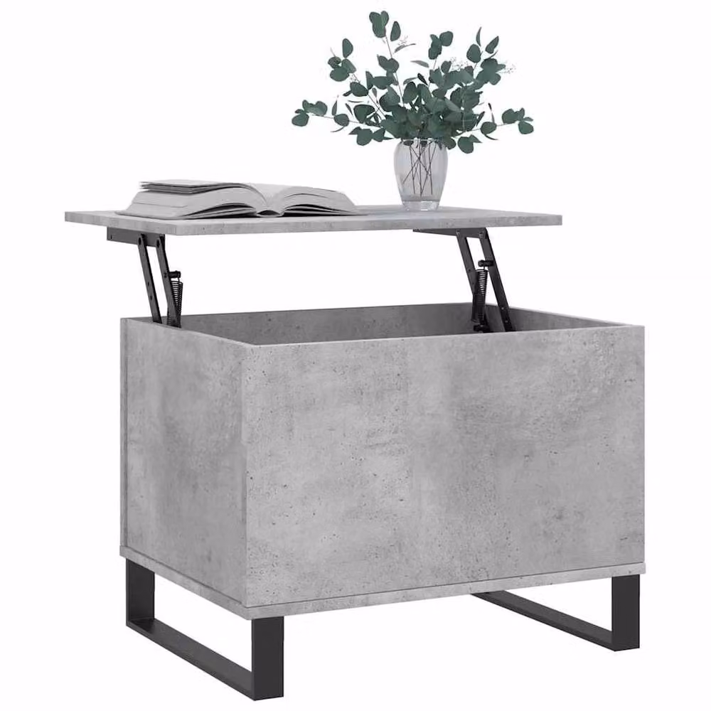 Berkfield Home Modern Grey Coffee Table with Lift Mechanism, W: 60 cm, D: 44.5 cm, H: 45 cm – 2