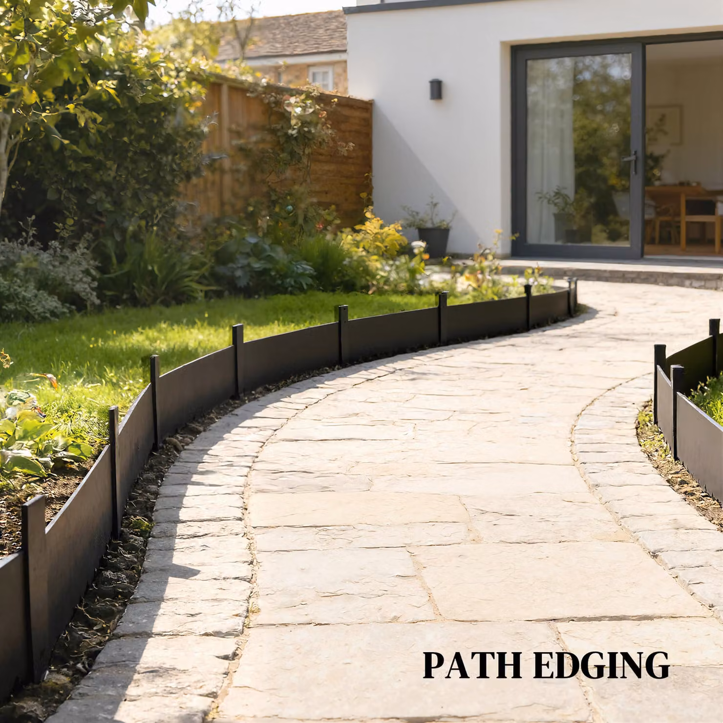 Outsunny 5-Piece Metal Picket Garden Fence Panels, Black, H x W: 115 x 20 cm – 8