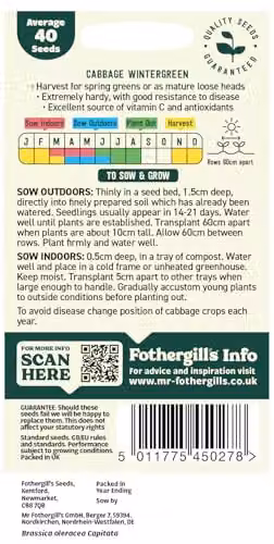 Mr Fothergill's Oh Sow Simple Cabbage Loose Leaf Vegetable Seeds, Green – 2