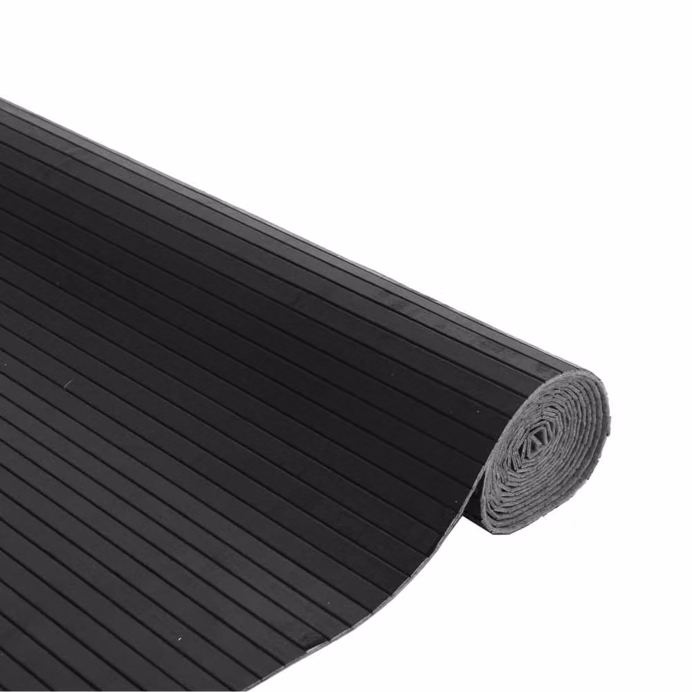 Berkfield Home Rectangular Striped Rug in Grey and Black, Bamboo and Polypropylene, W: 80 cm, L: 400 cm – 3