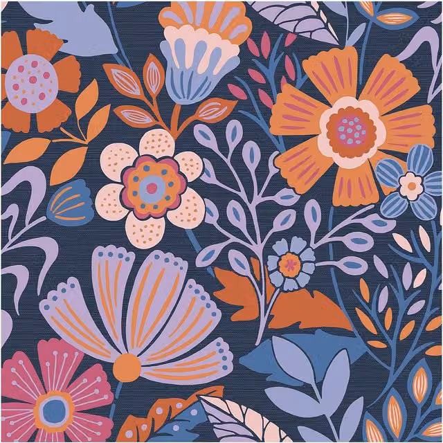 Oopsy Daisy Envy Botanical Floral Wallpaper in Blue, Pink and Orange, W: 52 cm, H: 1000 cm – 1