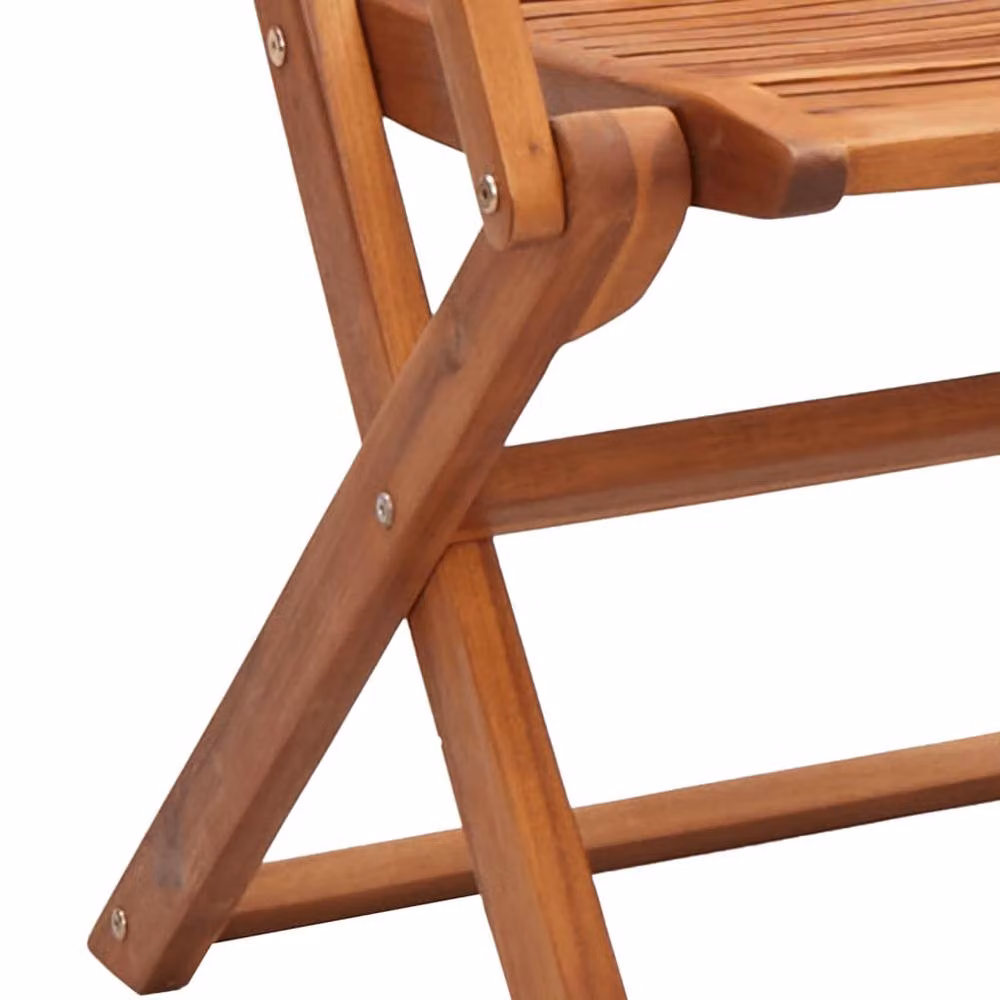 Berkfield Home Set of 8 Folding Garden Chairs in Brown Solid Acacia Wood, W/D/H: 57 x 66 x 95 cm – 5