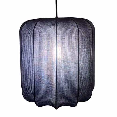 CGC Lighting Navy Blue Ribbed Stretch Cotton Fabric Cylinder Lampshade – 7
