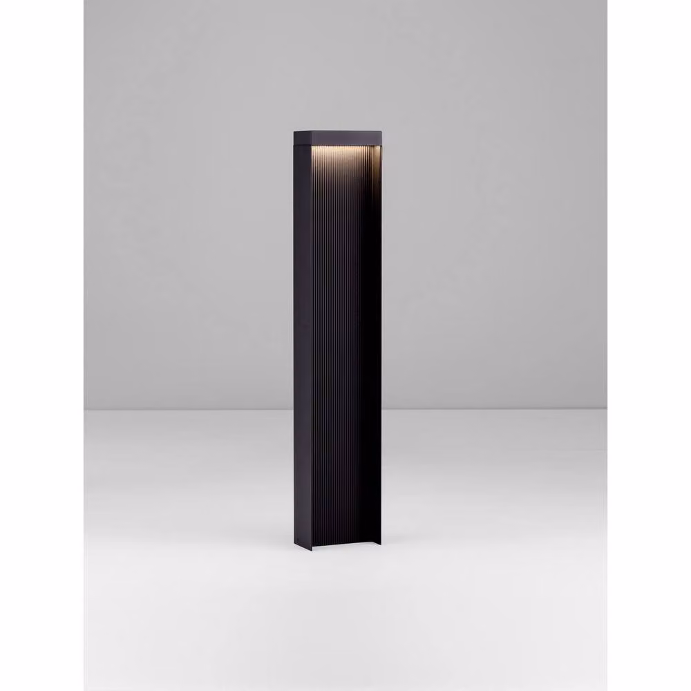 Netlighting Alley Outdoor LED Bollard in Dark Anthracite Grey, 8W, 365lm, IP65, 3000K Warm White – 3