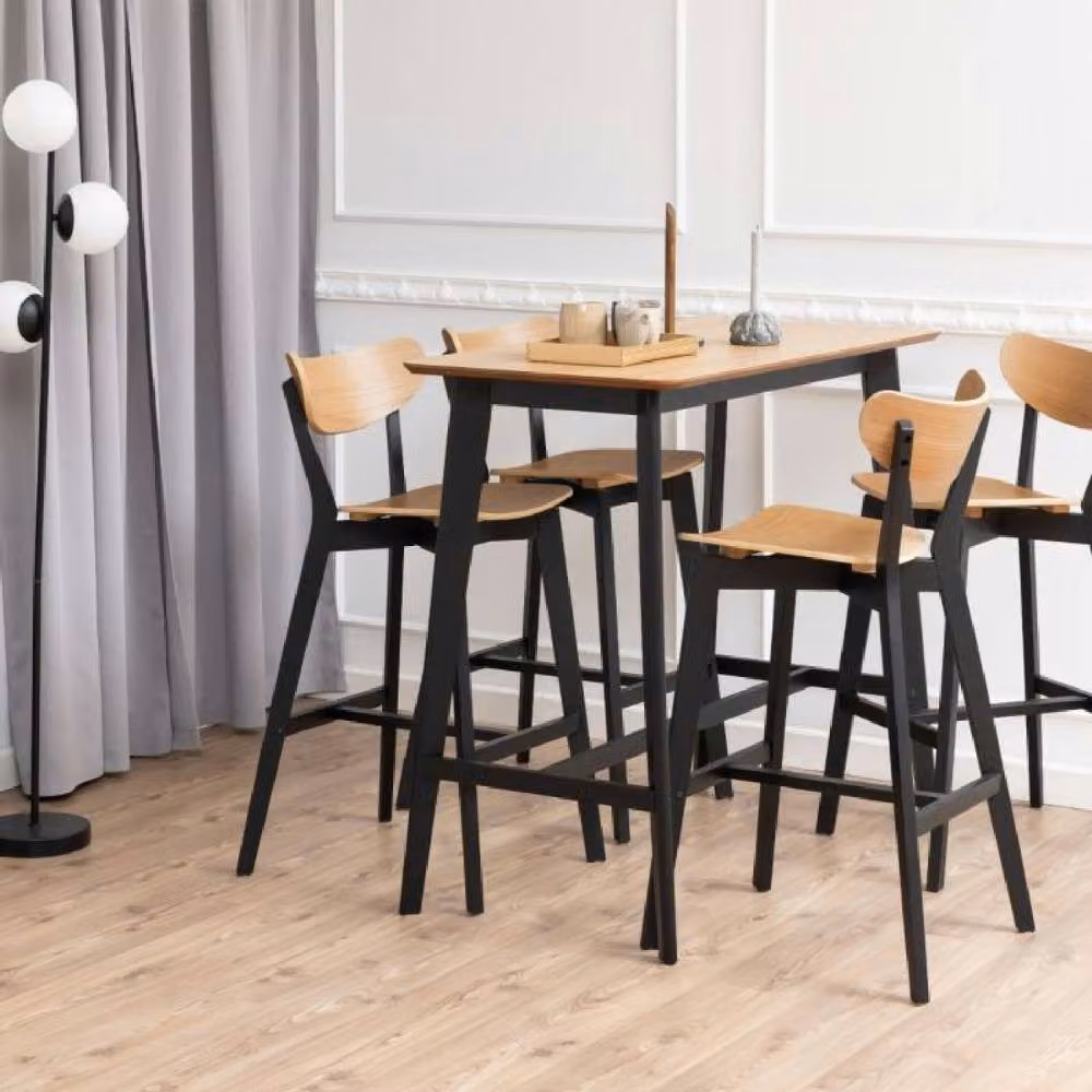 netfurniture Chelsea Industrial Bar Table in Oak and Black, W/D/H: 120 x 60 x 105 cm – 3