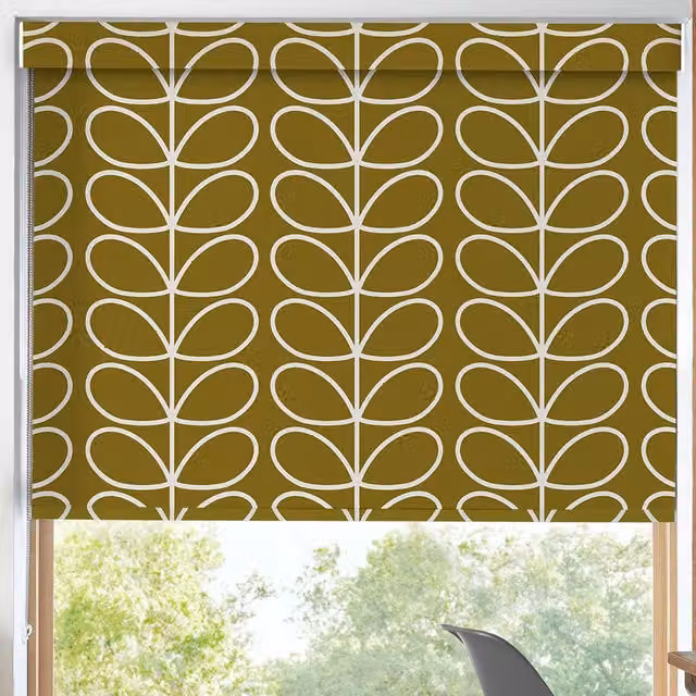 Orla Kiely Jumbo Linear Stem Translucent Made to Measure Roller Blind in Seagrass