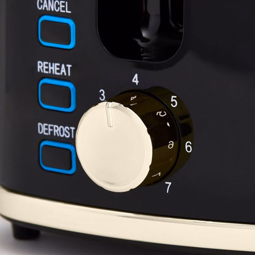 Swan Windsor 2 Slice Toaster in Black with Gunmetal Brass Trim, 900W, ST14071GBLK – 4